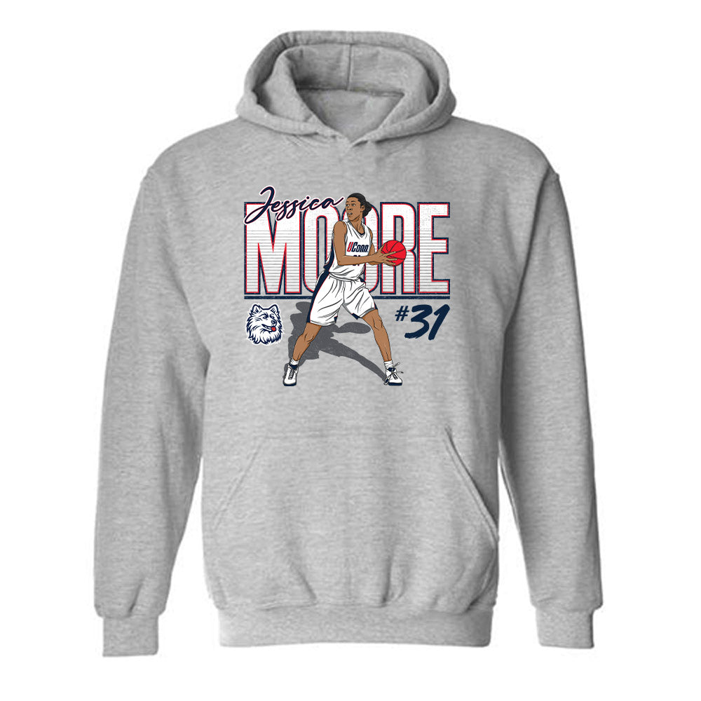 UConn - Women's Basketball Legends : Jessica Moore - Hooded Sweatshirt Individual Caricature