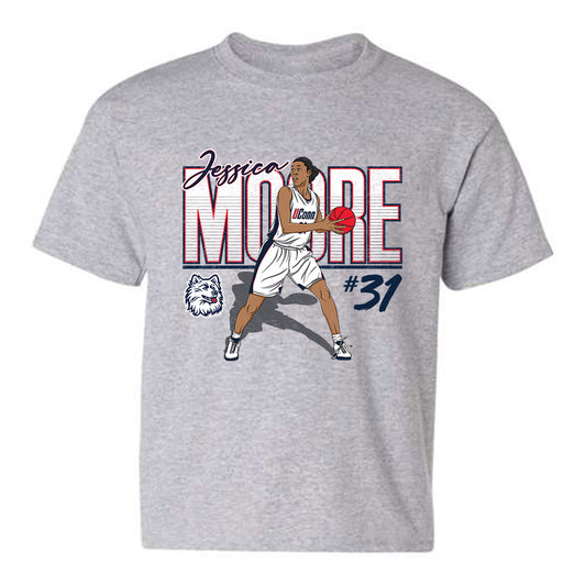 UConn - Women's Basketball Legends : Jessica Moore - Youth T-Shirt Individual Caricature