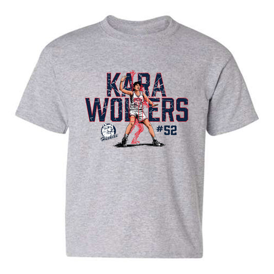 UConn - Women's Basketball Legends : Kara Wolters - Youth T-Shirt Individual Caricature