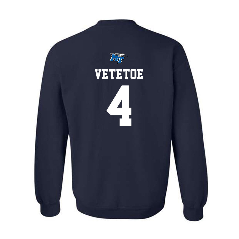 MTSU - NCAA Baseball : Jared Vetetoe - Crewneck Sweatshirt Sports Shersey