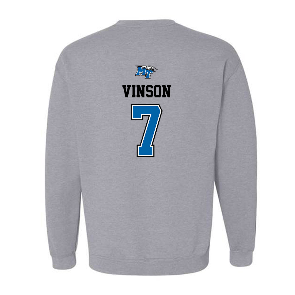 MTSU - NCAA Baseball : Luke Vinson - Crewneck Sweatshirt Sports Shersey