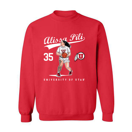 Utah - NCAA Women's Basketball : Alissa Pili - Crewneck Sweatshirt Individual Caricature