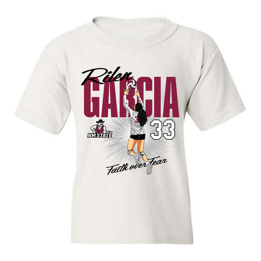 NMSU - NCAA Women's Volleyball : Rilen Garcia - Youth T-Shirt Individual Caricature