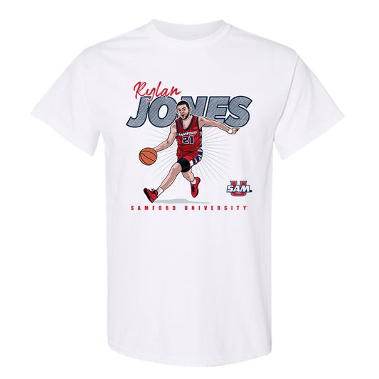 Samford - NCAA Men's Basketball : Rylan Jones - T-Shirt Individual Caricature