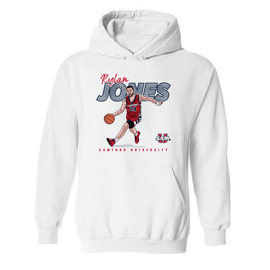 Samford - NCAA Men's Basketball : Rylan Jones - Hooded Sweatshirt Individual Caricature