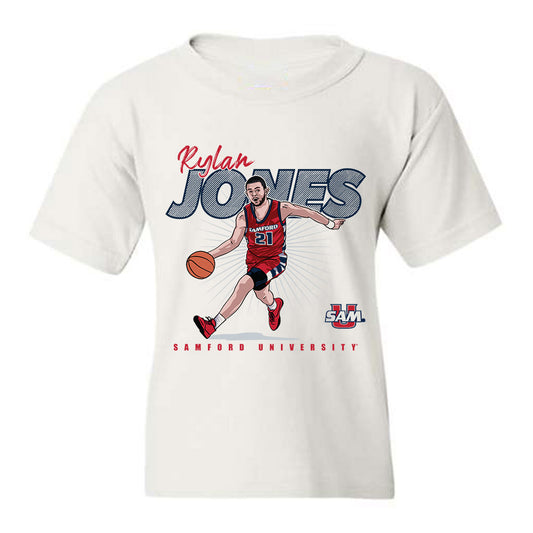 Samford - NCAA Men's Basketball : Rylan Jones - Youth T-Shirt Individual Caricature