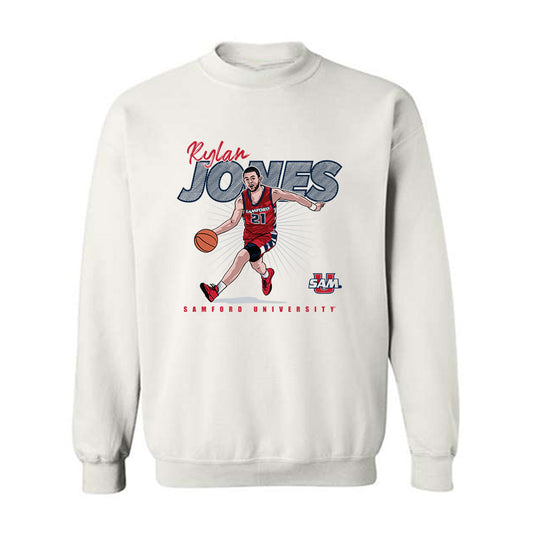 Samford - NCAA Men's Basketball : Rylan Jones - Crewneck Sweatshirt Individual Caricature