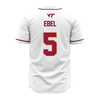 Virginia Tech - NCAA Baseball : Gehrig Ebel - Baseball Jersey White
