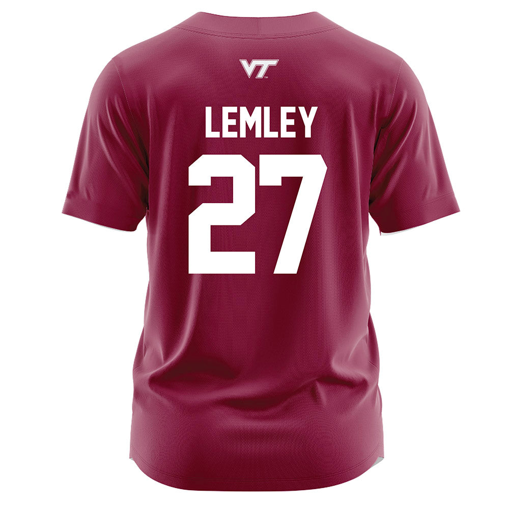 Virginia Tech - NCAA Softball : Emma Lemley - Baseball Jersey Maroon