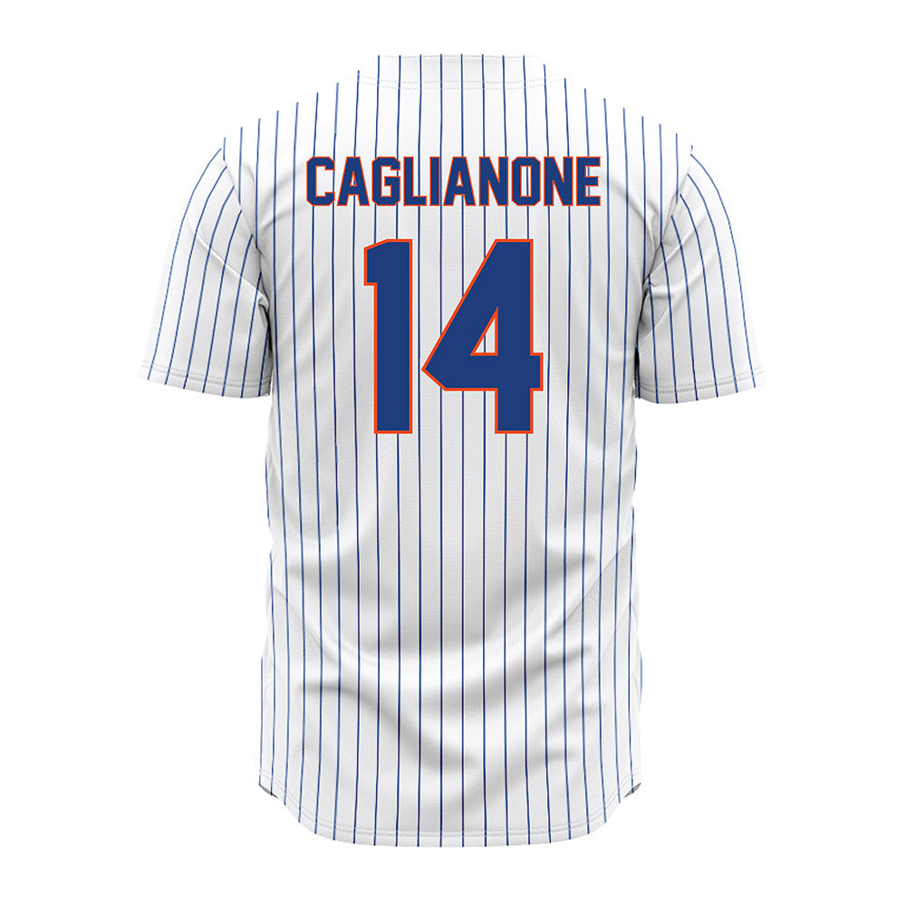 Florida - NCAA Baseball : Jac Caglianone - Baseball Jersey White Pinstripe