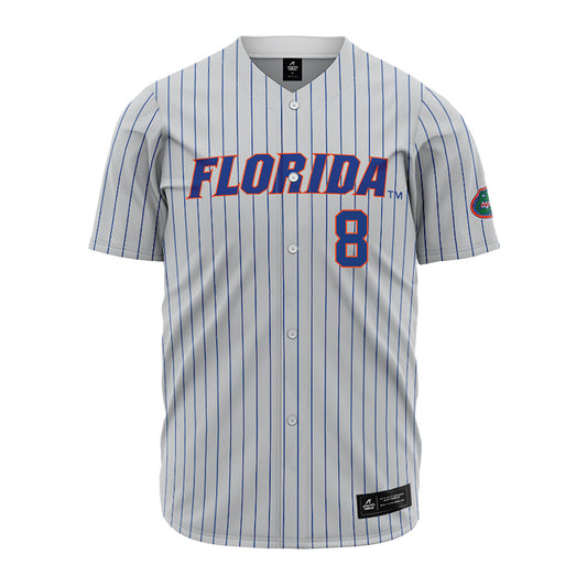 Florida - NCAA Baseball : Christian Rodriguez - Baseball Jersey Grey Pinstripe