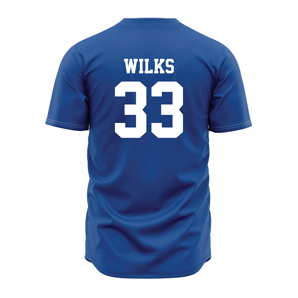 MTSU - NCAA Baseball : Kaden Wilks - Baseball Jersey Royal