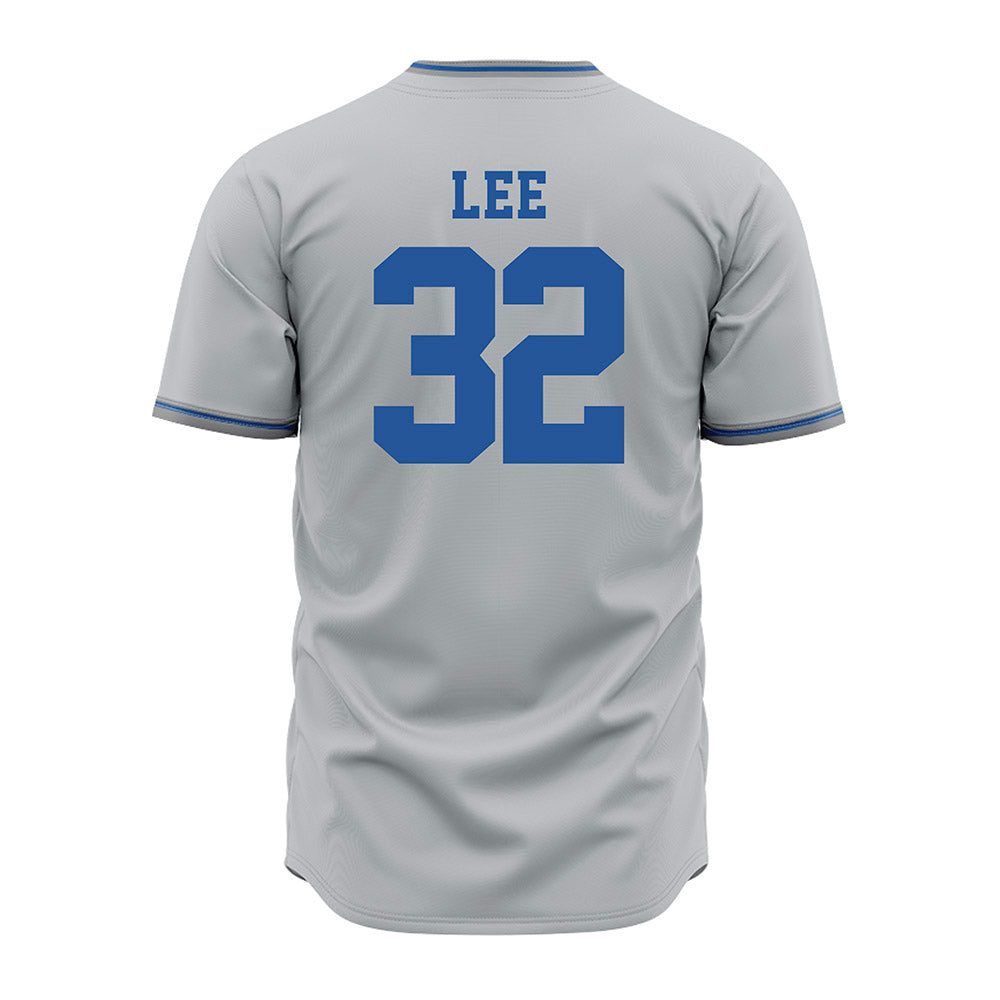 MTSU - NCAA Baseball : Justin Lee - Baseball Jersey Grey