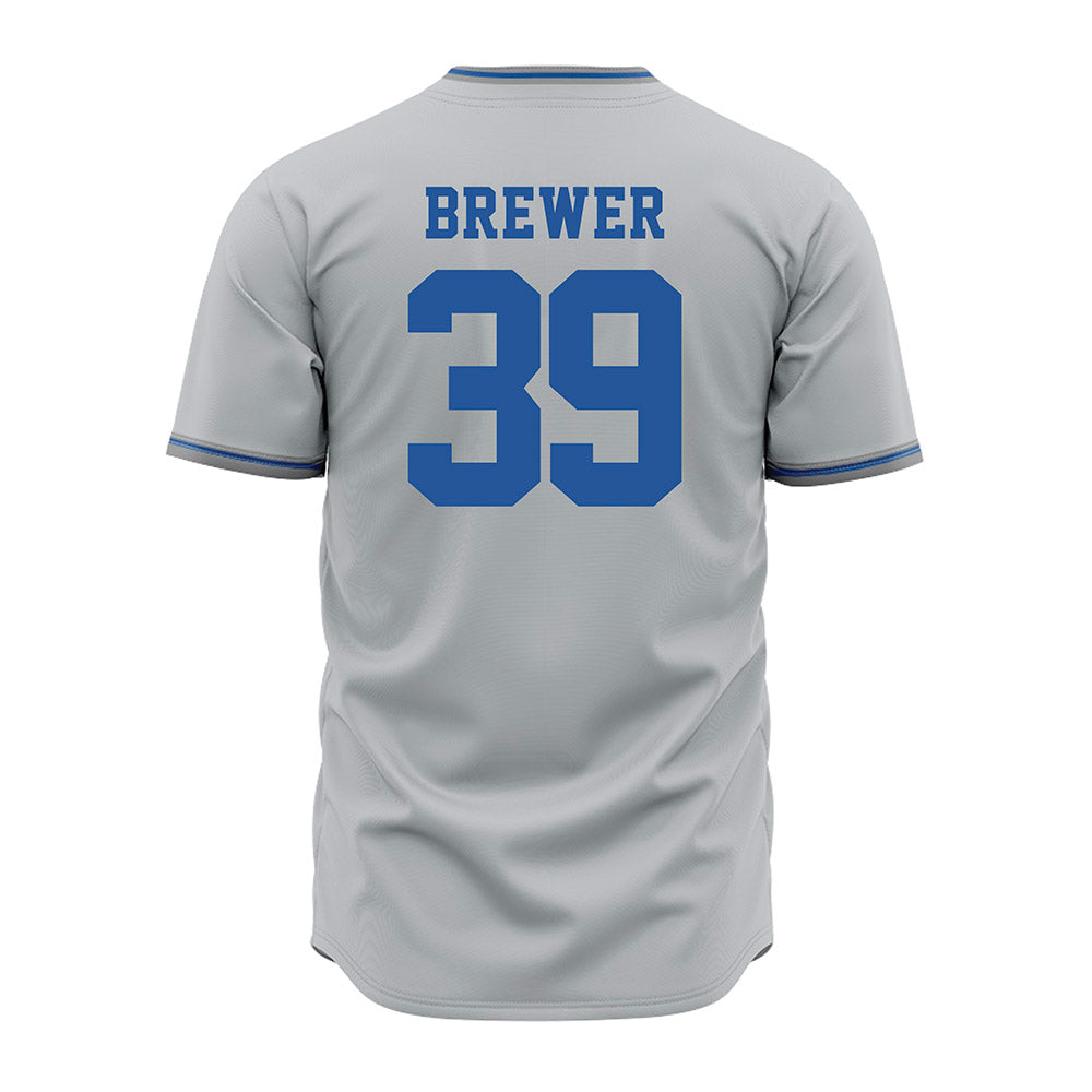 MTSU - NCAA Baseball : Nathan Brewer - Baseball Jersey Grey