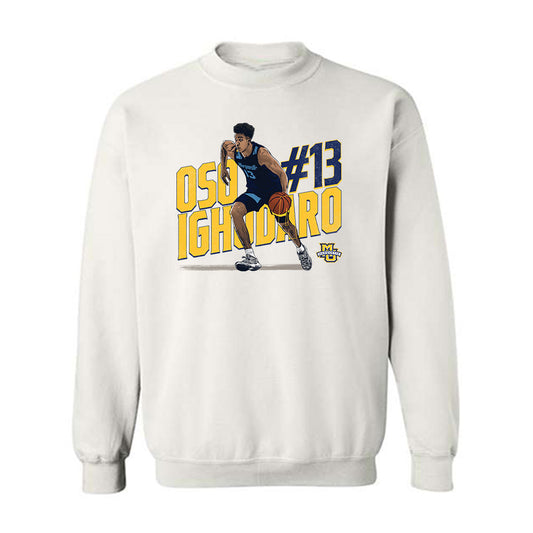 Marquette - NCAA Men's Basketball : Osasere Ighodaro - Crewneck Sweatshirt Individual Caricature