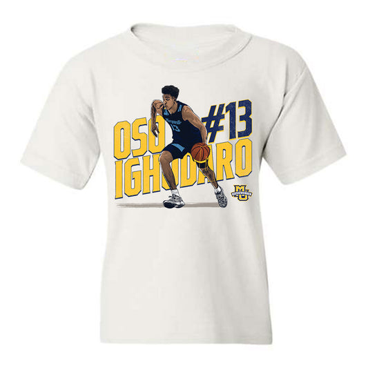 Marquette - NCAA Men's Basketball : Osasere Ighodaro - Youth T-Shirt Individual Caricature