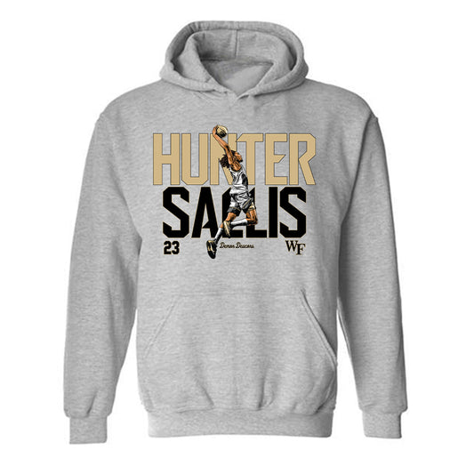 Wake Forest - NCAA Men's Basketball : Hunter Sallis - Hooded Sweatshirt Individual Caricature