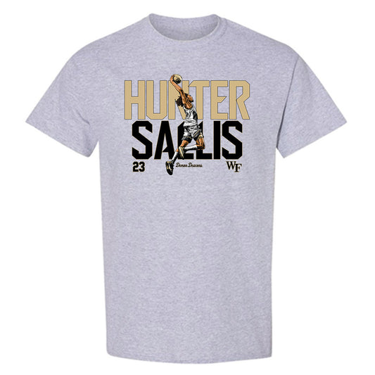 Wake Forest - NCAA Men's Basketball : Hunter Sallis - T-Shirt Individual Caricature