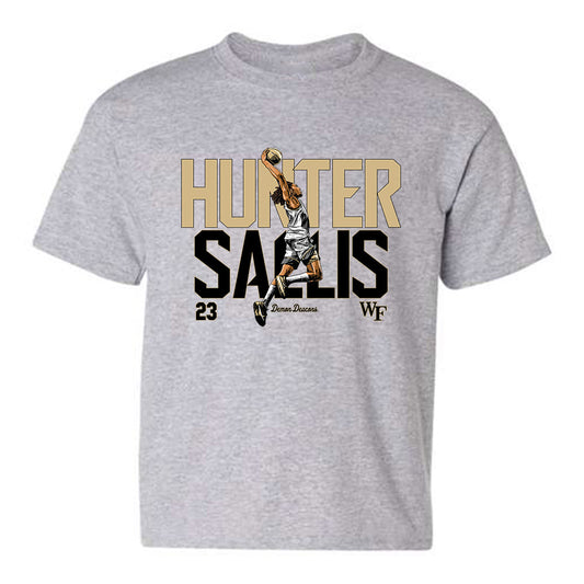 Wake Forest - NCAA Men's Basketball : Hunter Sallis - Youth T-Shirt Individual Caricature