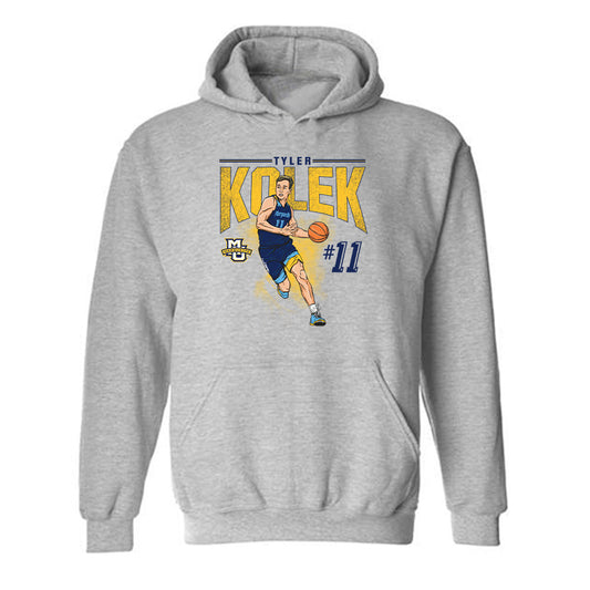 Marquette - NCAA Men's Basketball : Tyler Kolek - Hooded Sweatshirt Individual Caricature