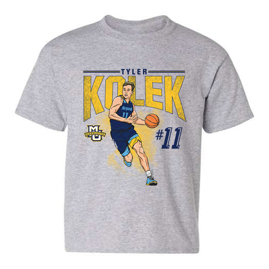 Marquette - NCAA Men's Basketball : Tyler Kolek - Youth T-Shirt Individual Caricature