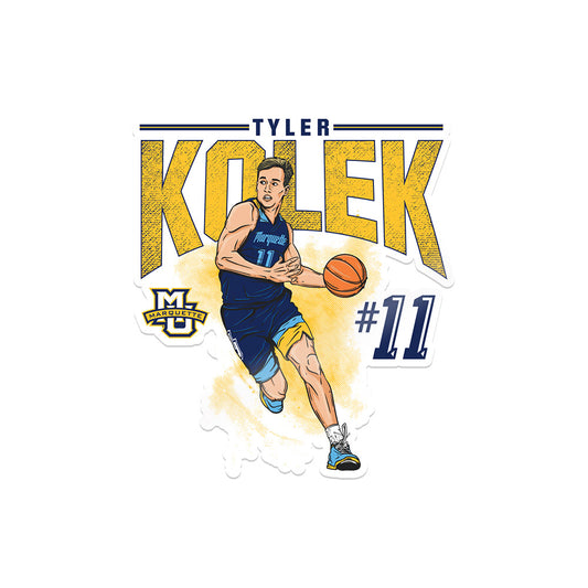 Marquette - NCAA Men's Basketball : Tyler Kolek - Sticker Individual Caricature