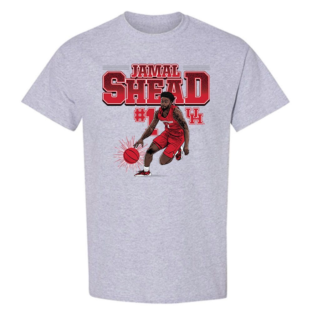 Houston - NCAA Men's Basketball : Jamal Shead - T-Shirt Individual Caricature