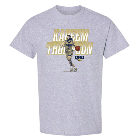 Oral Roberts - NCAA Men's Basketball : Kareem Thompson - T-Shirt Individual Caricature