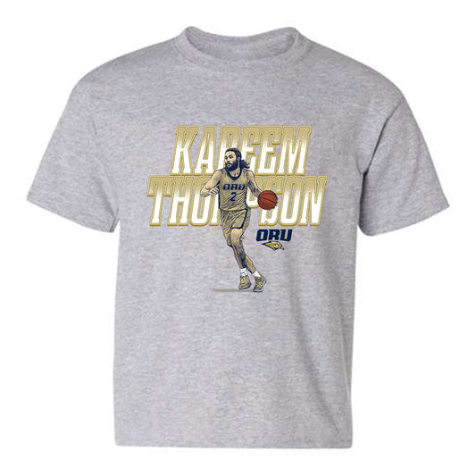 Oral Roberts - NCAA Men's Basketball : Kareem Thompson - Youth T-Shirt Individual Caricature