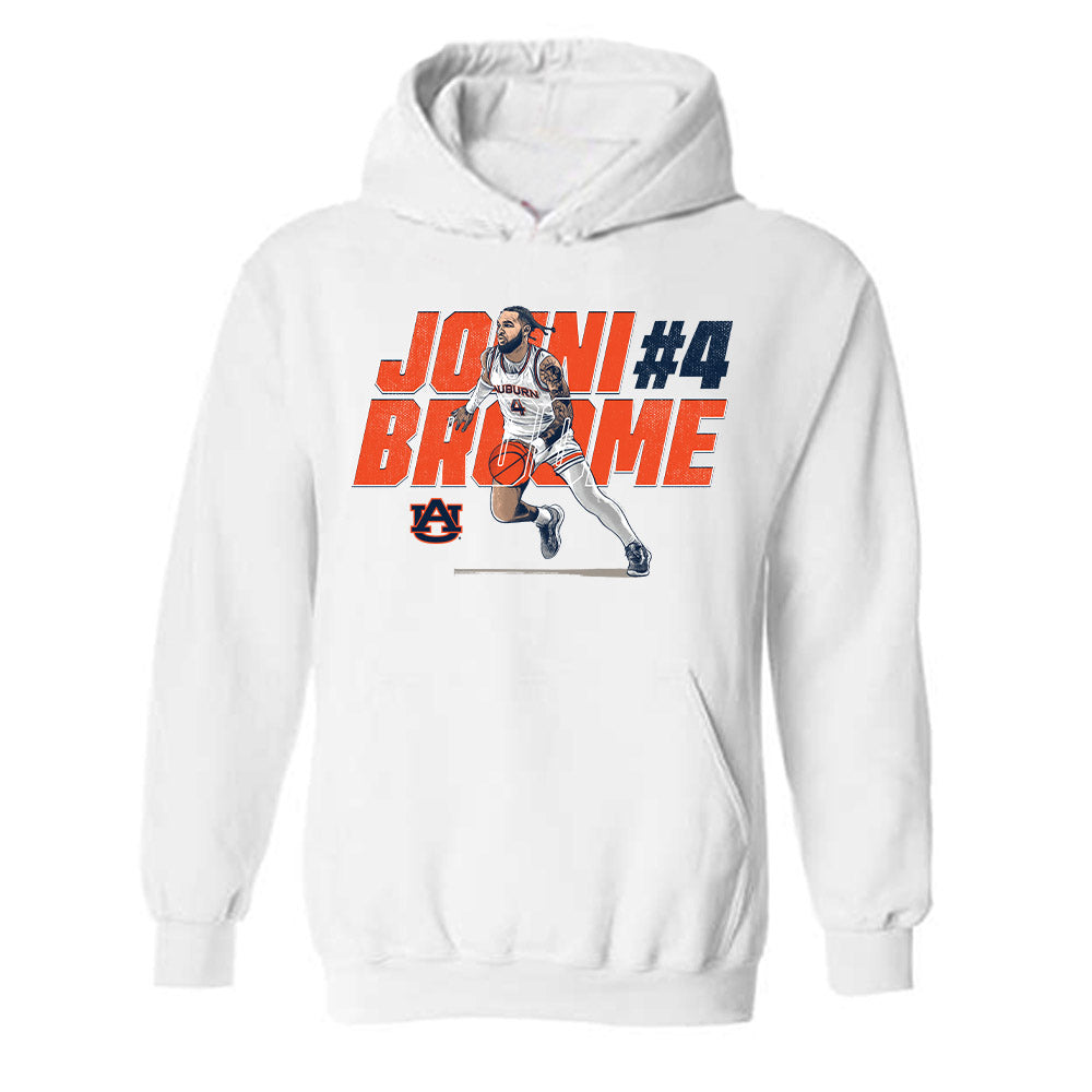 Auburn - NCAA Men's Basketball : Johni Broome - Hooded Sweatshirt Individual Caricature