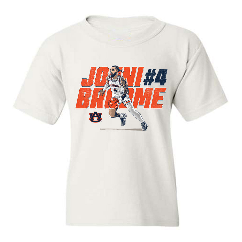 Auburn - NCAA Men's Basketball : Johni Broome - Youth T-Shirt Individual Caricature