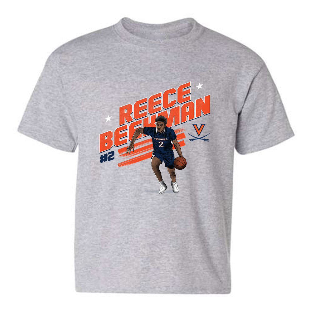 Virginia - NCAA Men's Basketball : Reece Beekman - Youth T-Shirt Individual Caricature