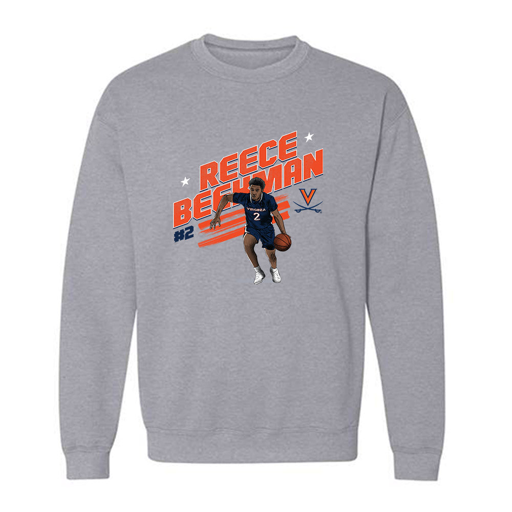 Virginia - NCAA Men's Basketball : Reece Beekman - Crewneck Sweatshirt Individual Caricature