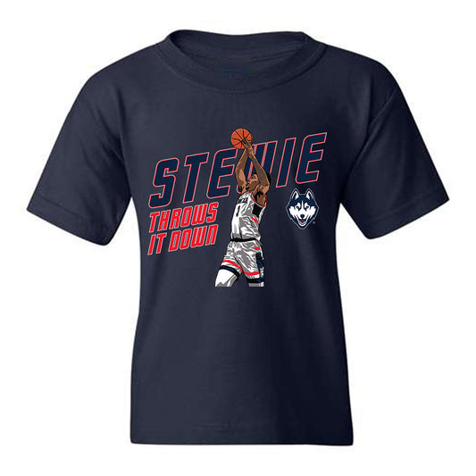 UConn - NCAA Men's Basketball : Jaylin Stewart - Individual Caricature Youth T-shirt