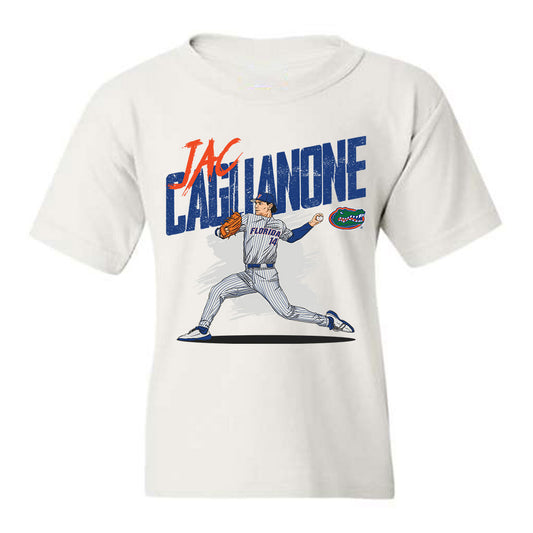 Florida - NCAA Baseball : Jac Caglianone - Youth T-Shirt Individual Caricature
