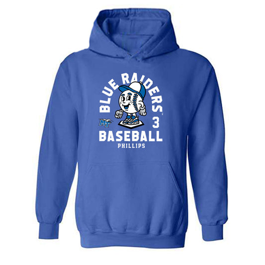 MTSU - NCAA Baseball : Trace Phillips - Hooded Sweatshirt Fashion Shersey