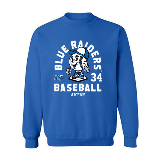 MTSU - NCAA Baseball : Ollie Akens - Crewneck Sweatshirt Fashion Shersey