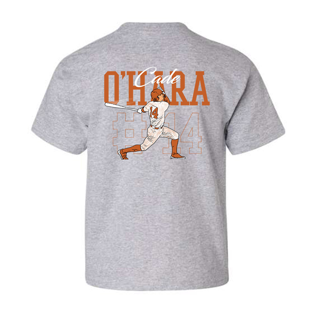 Texas - NCAA Baseball : Cade O'Hara - Youth T-Shirt Individual Caricature