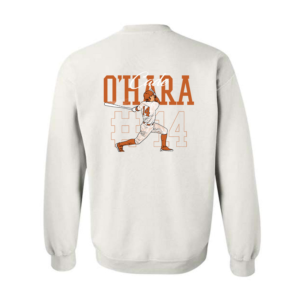 Texas - NCAA Baseball : Cade O'Hara - Crewneck Sweatshirt Individual Caricature