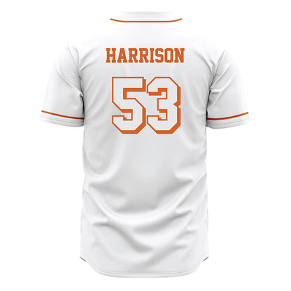 Texas - NCAA Baseball : Luke Harrison - Baseball Jersey White