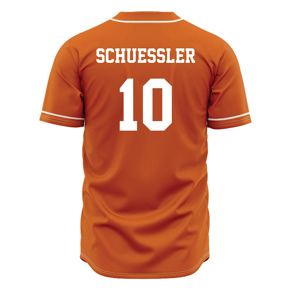 Texas - NCAA Baseball : Kimble Schuessler - Baseball Jersey Orange