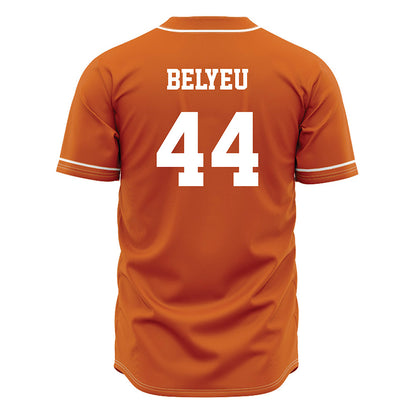 Texas - NCAA Baseball : Max Belyeu - Baseball Jersey Orange