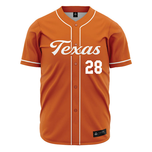 Texas - NCAA Baseball : Ace Whitehead - Baseball Jersey Orange