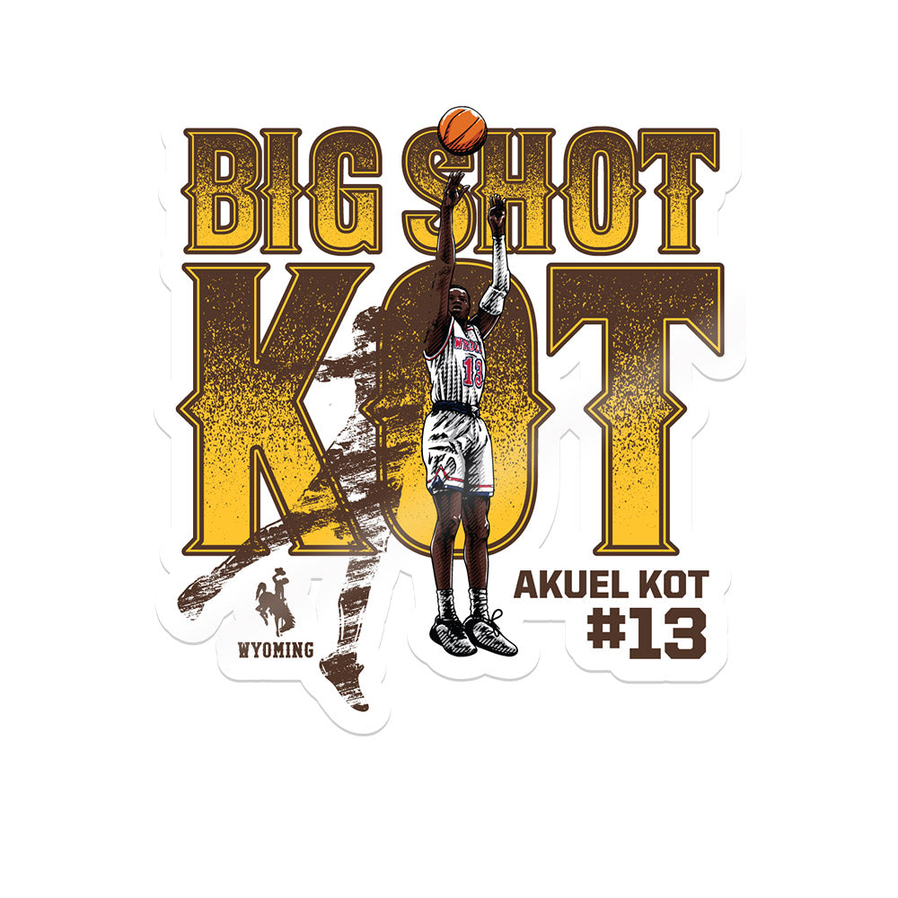 Wyoming - NCAA Men's Basketball : Akuel Kot - Sticker Individual Caricature