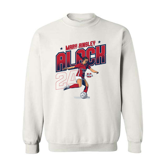 Samford - NCAA Women's Soccer : Mary-Ainsley Alack - Crewneck Sweatshirt Caricature