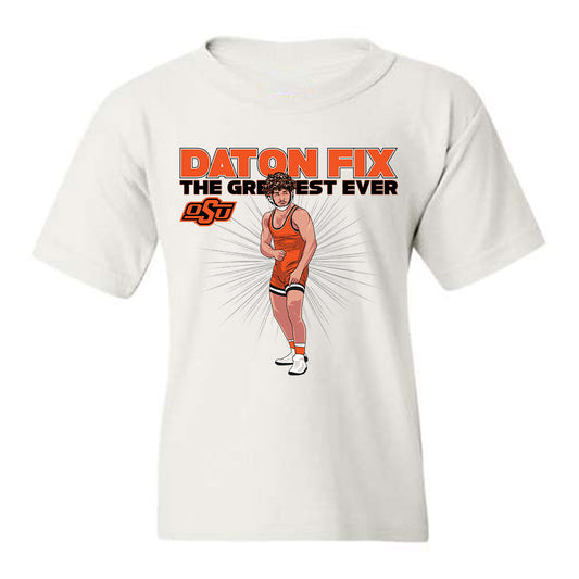 Oklahoma State - NCAA Wrestling : Daton Fix - Youth T-Shirt Individual Caricature