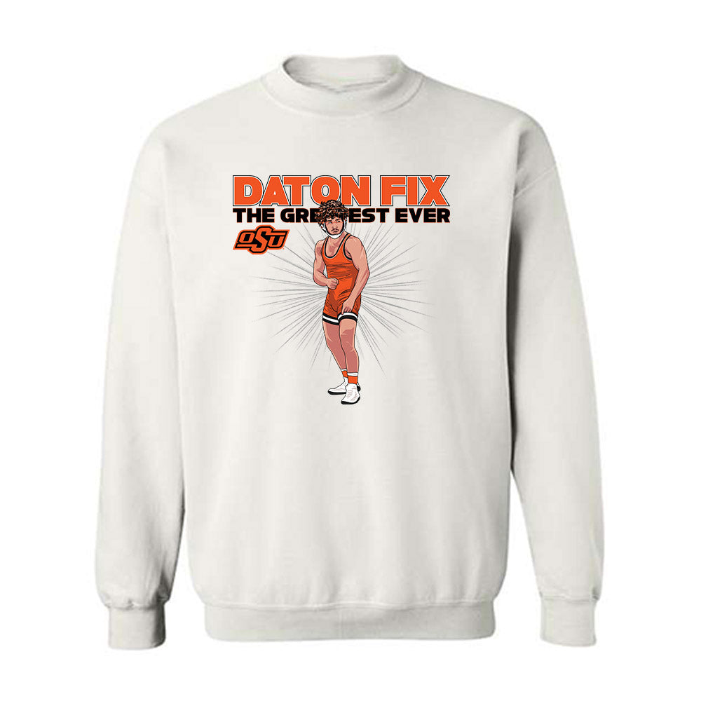 Oklahoma State - NCAA Wrestling : Daton Fix - Crewneck Sweatshirt Individual Caricature