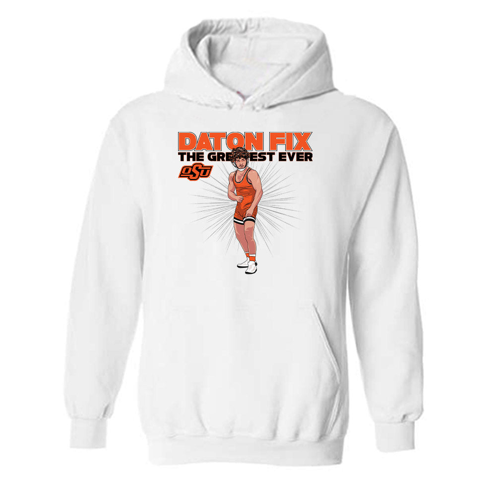 Oklahoma State - NCAA Wrestling : Daton Fix - Hooded Sweatshirt Individual Caricature