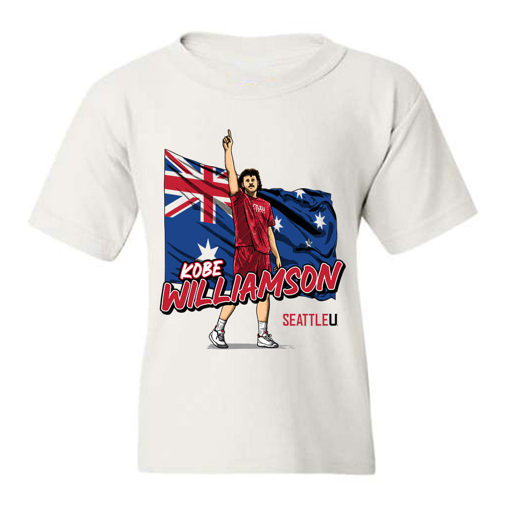 Seattle - NCAA Men's Basketball : Kobe Williamson - Youth T-Shirt Individual Caricature