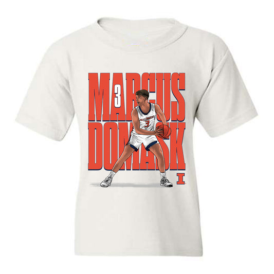 Illinois - NCAA Men's Basketball : Marcus Domask - Youth T-Shirt Individual Caricature